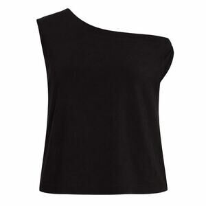 Norma Kamali Top Womens Size XS Black One-Shoulder Asymmetrical Stretch Modern